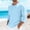A566 Blue, variant on Mens Linen Shirts Scoop Neck Long Sleeve Pullover Casual Hippie Boho Beach Fashion Lightweight Breathable Relaxed Fit Tees