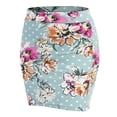 thumbnail image 1 of Doublju Women's Stretch Knit Bodycon Mini Skirt MINTFLOWER 3XL Plus Size, 1 of 3