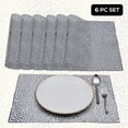 Decozen Placemats Set of 6 Plastic, Dining Table Placemats, Rectangular PVC Vinyl, 18"x12
