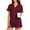 Coffee, variant on Pajamas Sets for Women V Neck Ruffle Button Down Pjs Short Sleeve Lounge Sets Soft Sleepwear Light pink XXL
