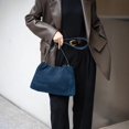 thumbnail image 2 of Cowhide Leather Women Ruched Cloud Bag, Shoulder Underarm Bag, Suede Texture, Large Capacity, 2 of 4