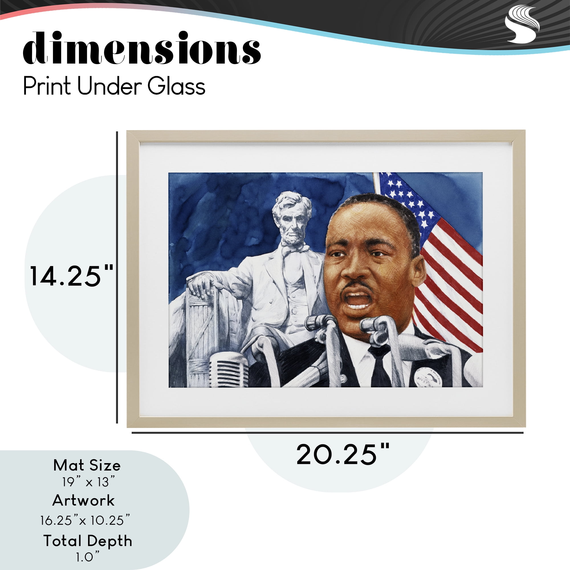 1960s American Speech Portrait Birch Framed Print Under Glass, design by Wind River Studios