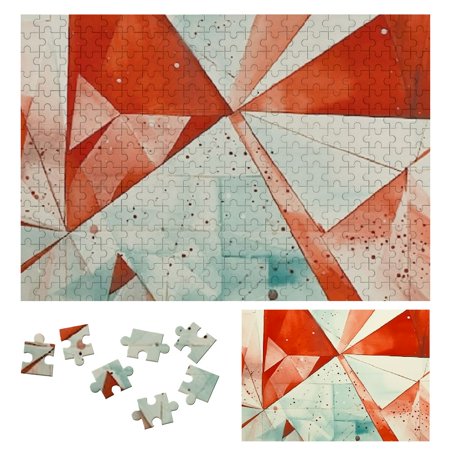 PALNKART Geometric Shapes Wooden Jigsaw Puzzle for Adults and Kids, Eco-Friendly Brain Teaser Game, Gift for Family and Friends 300 PCS
