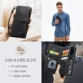 thumbnail image 3 of for Samsung Galaxy S20 Ultra Case Wallet for Women and Men, Samsung Galaxy S20 Ultra Case, PU Leather Magnetic Flip Strap Wristlet Zipper Card Holder Wallet Business Phone Cover for S20 Ultra, Black, 3 of 10