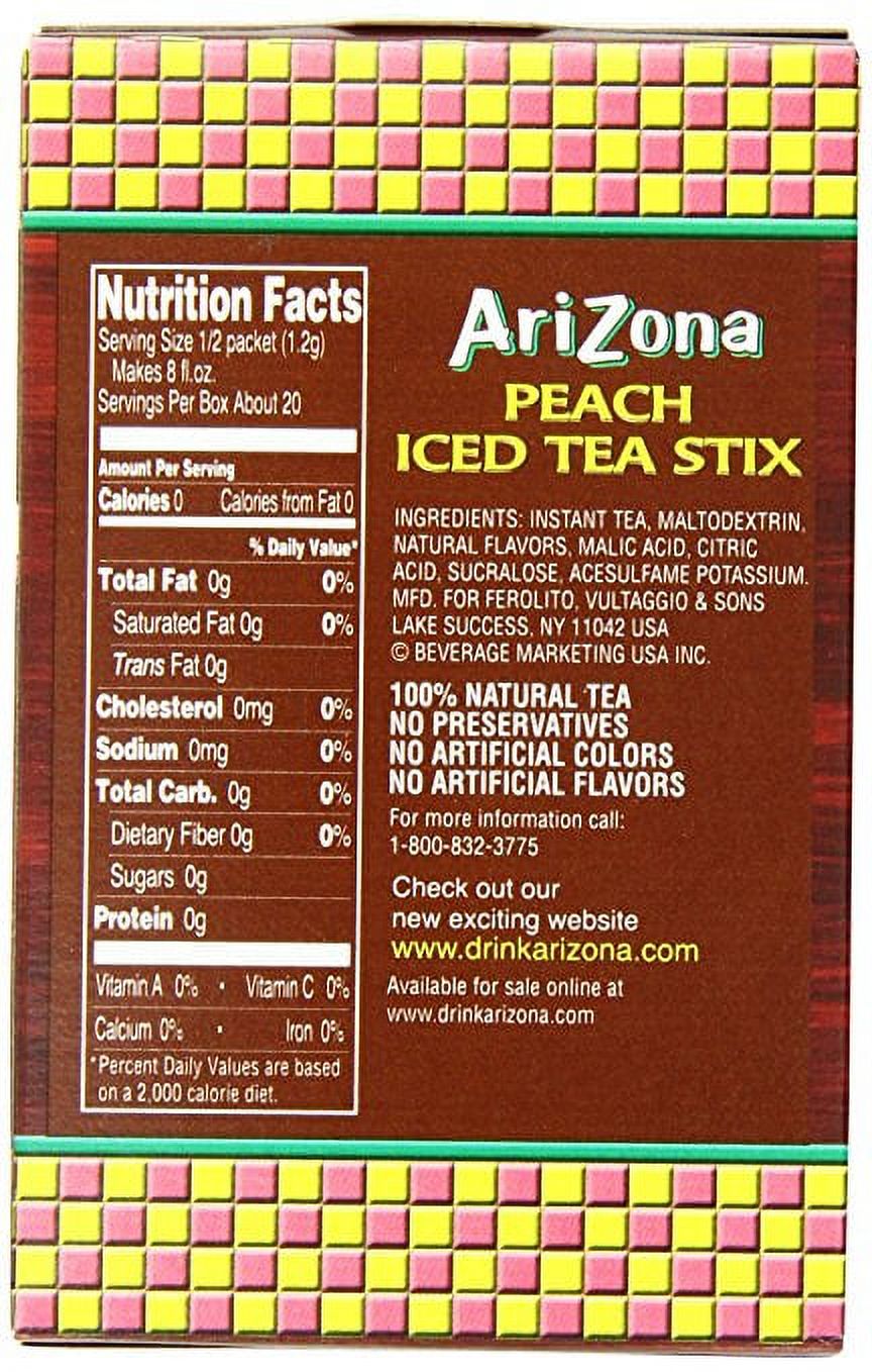 Arizona Lemon Iced Tea Sugar Free 0 Calories Iced Tea Stix- 10 CT0.7 OZ - image 2 of 2