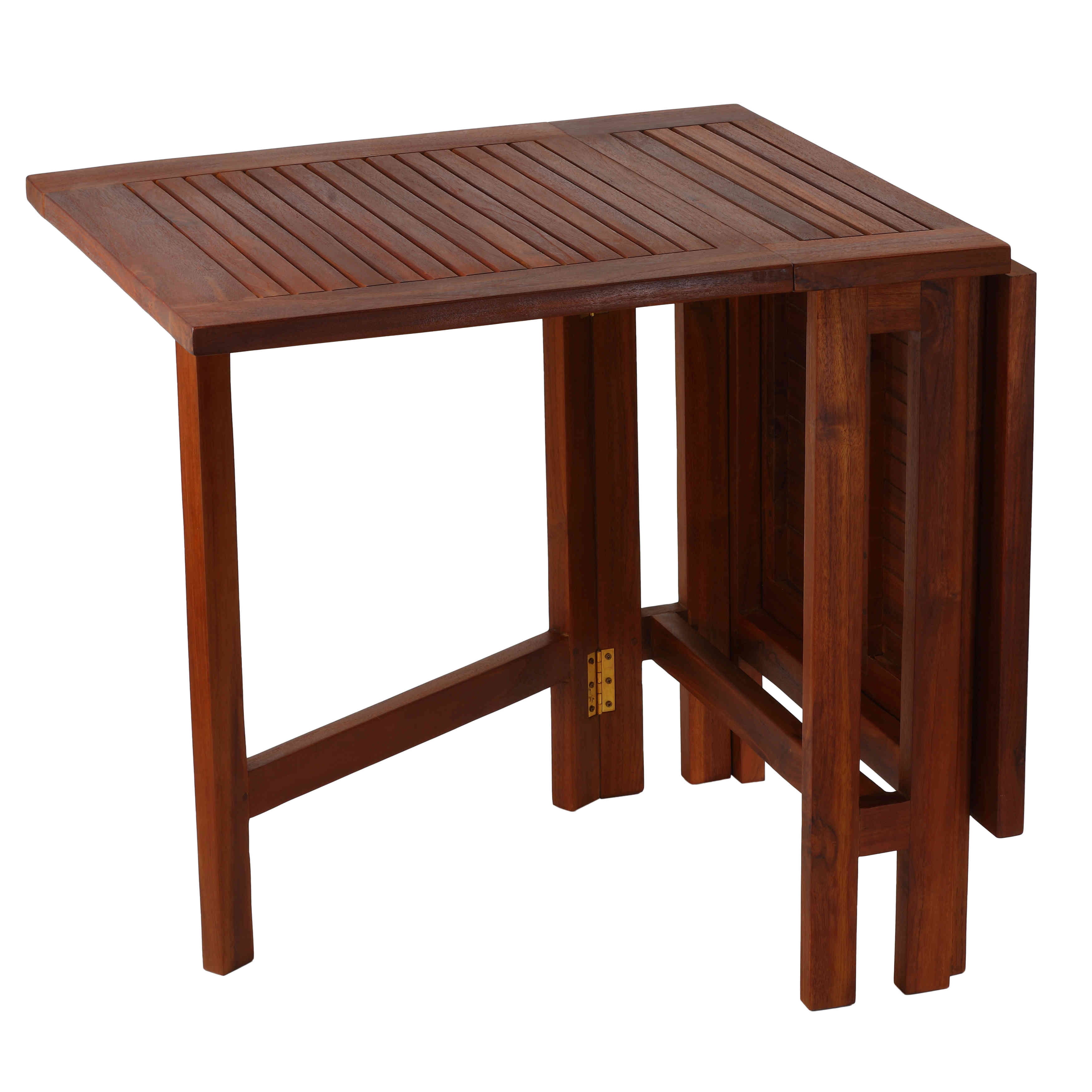Bare Decor Emery Double Leaf Butterfly Folding Dining Table Teak