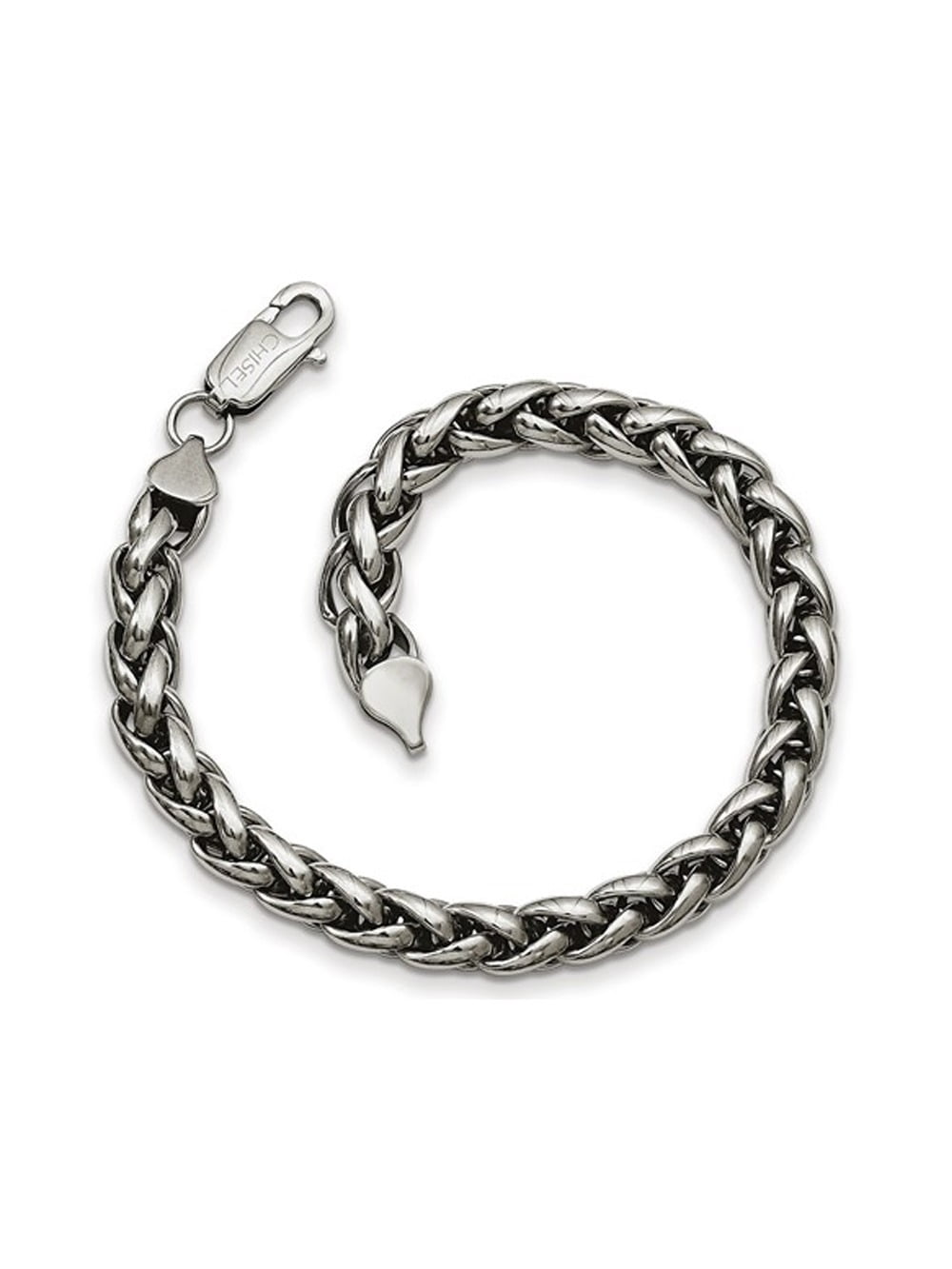 Gem & Harmony Mens Bracelet in Polished Stainless Steel 8.50 inches for Men