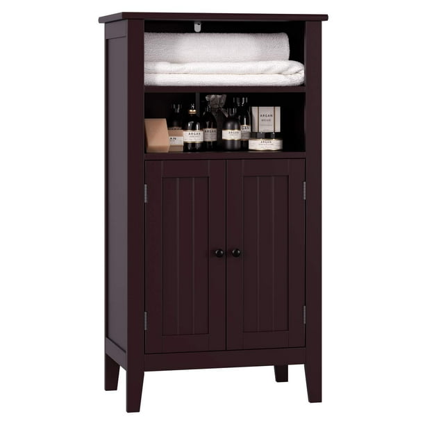Homfa Bathroom Floor Cabinet Wooden Storage Organizer with ...