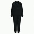 thumbnail image 5 of Towmus Sweatsuits for Women Oversized Quarter Zip Pullover Womens Set 2 Piece Outfits Casual Jogger Pants Lounge Sets Tracksuits with Pockets, Black, XS, 5 of 5