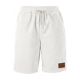 thumbnail image 6 of VV AVEORS Mens Corduroy Shorts Casual Elastic Waistband Big And Tall Shorts Solid Color Lightweight Work Short With Pockets White XL, 6 of 7