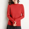 thumbnail image 7 of ZQGJB Women's Long Sleeve Crewneck Shirts 2024 Fall Knit Slim Fitted Casual Basic Tee Sweater Tops Lightweight Thin Outwear Jumper Tops Red S, 7 of 7