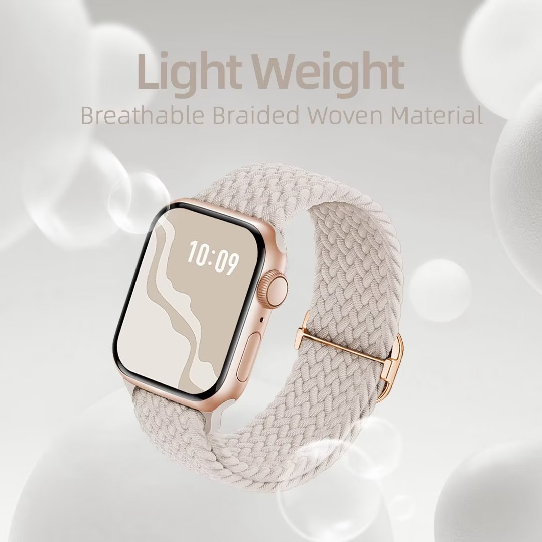 Recoppa Braided Solo Loop Apple Watch Band, Starlight photo 5