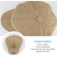 thumbnail image 2 of Women's Faux Linen Newsboy Cap with Drawstring, Lightweight Ventage Casual Baker Boy Hat, 2 of 7