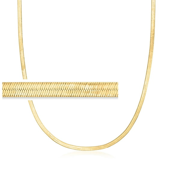 Ross-Simons Italian 3mm 10kt Yellow Gold Herringbone Necklace, Women's, Adult
