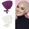 thumbnail image 2 of Soft & Breathable Hijab Hat Elastic Tie Back Bonnet Religous Headwrap Solid for Women Enjoy Comfort and Fashion, 2 of 8