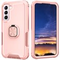 thumbnail image 2 of for Samsung Galaxy S22 Case, Rugged Shockproof Heavy Duty Soft TPU Rubber Bumper Hard PC Back Hybrid Protective Case [with Ring Stand] for Galaxy S22 (Without Screen Protector) - Rosegold, 2 of 8