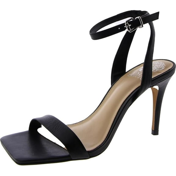 Vince Camuto Women's Sandals Heeled Ankle Strap, Stiletto Heel Square Toe Black