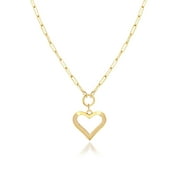 Jewelry Atelier Gold Filled Heart Necklaces  14K Yellow Gold Filled Hearth Pendant with Solid Clip Chain for Women (Different Sizes and Styles with Extension/Adjustable Chain)
