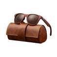 thumbnail image 3 of Gafas de clásicas con montura de madera y estuche para mujer y hombre, ideales para actividades al aire libre. Marrón, 3 of 8