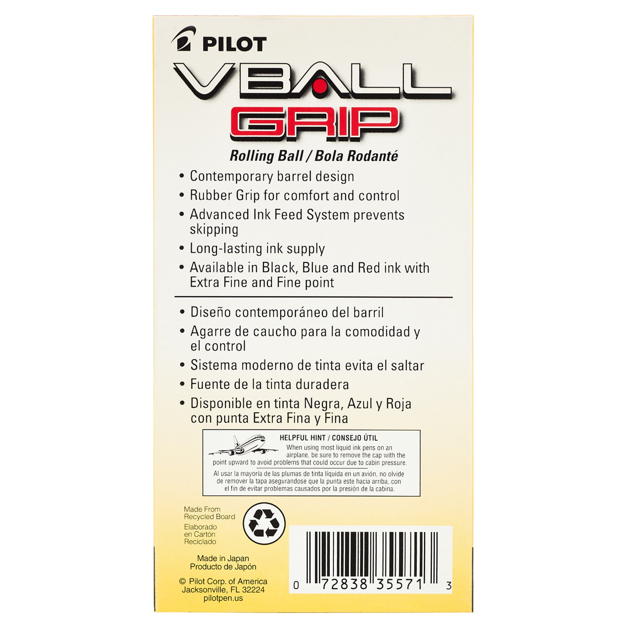 Pilot, PIL35571DZ, VBall Grip Liquid Ink Rollerball Pens, 1 Dozen