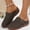 Brown, variant on Daolelai Summer Wedge Heel Open Toe -On Thick Bottom Solid Color Breathable Large Size Women's Sandals Slippers
