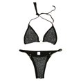 thumbnail image 1 of ENJOYW 2 Pcs/Set Women Swimsuit Strap Backless Halter Neck Rhinestone Summer Bathing Suit for SwimmingPolyester, 1 of 7