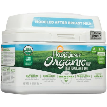 Happy Baby Organics Organic Stage 2 Milk Based Powder with Iron Infant Formula 21 oz. (Best Organic Milk For Babies)