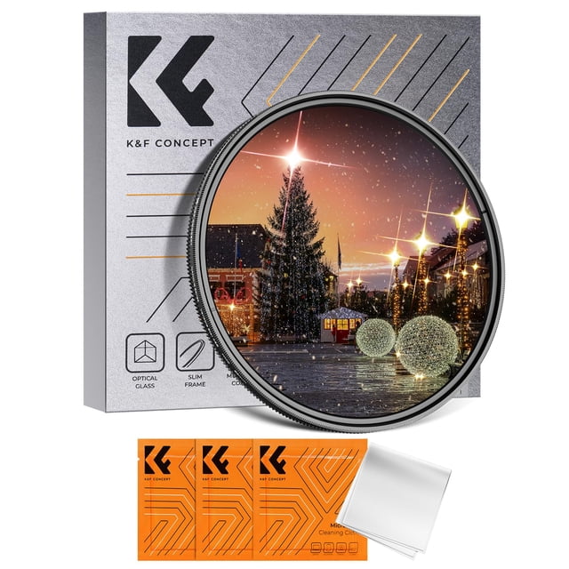 Filtro Star K&F Concept variable de 82 mm con 4 a 8 puntos para cámara
