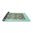 thumbnail image 2 of Ahgly Company Indoor Round Oriental Light Blue Traditional Area Rugs, 7' Round, 2 of 4