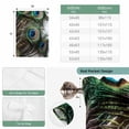 thumbnail image 6 of Peacock Feather Balloon Curtains for Living Room/French Door, Teal Blue Bird Feather Modern Art Printed Tie Up Curtains 63 Inch Length Energy Saving Kitchen Curtains Shades for Windows 42"x63", 6 of 8
