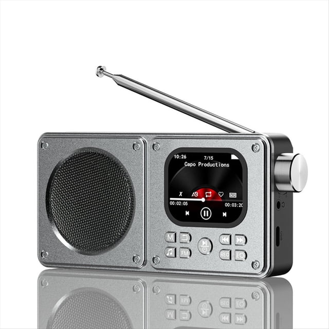 Altavoces Inalámbricos Bluetooth 5.4 de 87,5-108 MHz, Radio FM Portátil para Exteriores, Reproductor de Música MP3, Compatible con Auriculares, Reloj TF.