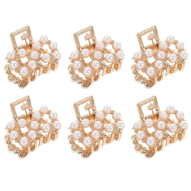 6pcs Small Hair Clips Pearl Claw Clips Mini Claw Clips Pearl Mini Hair Clips