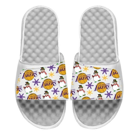

Men s ISlide White Los Angeles Lakers Holiday Pattern Slide Sandals