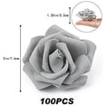 thumbnail image 3 of Artificial Rose Flower Heads, Real Looking Silver Gray Foam Fake Roses for DIY Wedding Baby Shower Centerpieces Arrangements Party Tables Home Decorations (Silver Gray, Stemless), 3 of 5