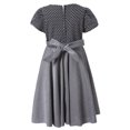 thumbnail image 2 of Richie House Girls Grey Pintuck Dotted Bow Polished Dress 11/12, 2 of 7