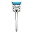 thumbnail image 3 of 4ct emerald cut turquoise 18k white gold 3 stone Bridal Wedding Engagement Promise Anniversary Ring for Women size 6.5, 3 of 7
