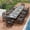 Charcoal Black, variant on CDCASA 7-Piece Patio Dining Set, Rectangular HDPE Dining Table with Umbrella Hole and 6 Chairs, Steel-Reinforced Durable outdoor furniture for Lawn, Deck, Poolside, Backyard, Navy Blue