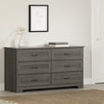 thumbnail image 2 of South Shore Prairie, Farmhouse 6-Drawer Double Dresser, Gray Maple, 2 of 10