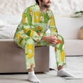 thumbnail image 7 of Salouo Cartoon Dinosaurs Print Button-Front Long Sleeve Pajama Set for Men, Soft 2Pjs Men's Long Sleeve Sleepwear-Medium, 7 of 7