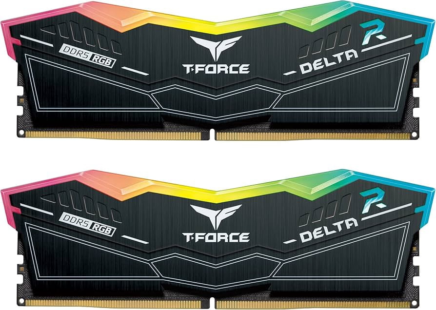 Restored TeamGroup T- Force Delta 64GB (2 x32GB) DDR5-6000 RGB Desktop UDIMM Memory Kit Black (Refurbished)