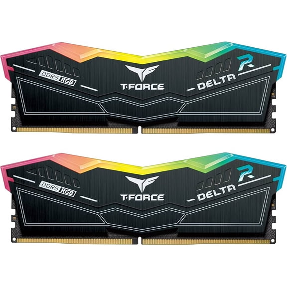 Restored TeamGroup T- Force Delta 64GB (2 x32GB) DDR5-6000 RGB Desktop UDIMM Memory Kit Black (Refurbished)