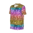 thumbnail image 2 of Balery Glitter Rainbow Baseball Jersey for Men Casual Button Down Shirts Short Sleeve Active Team Sports Uniform-4X-Large, 2 of 9