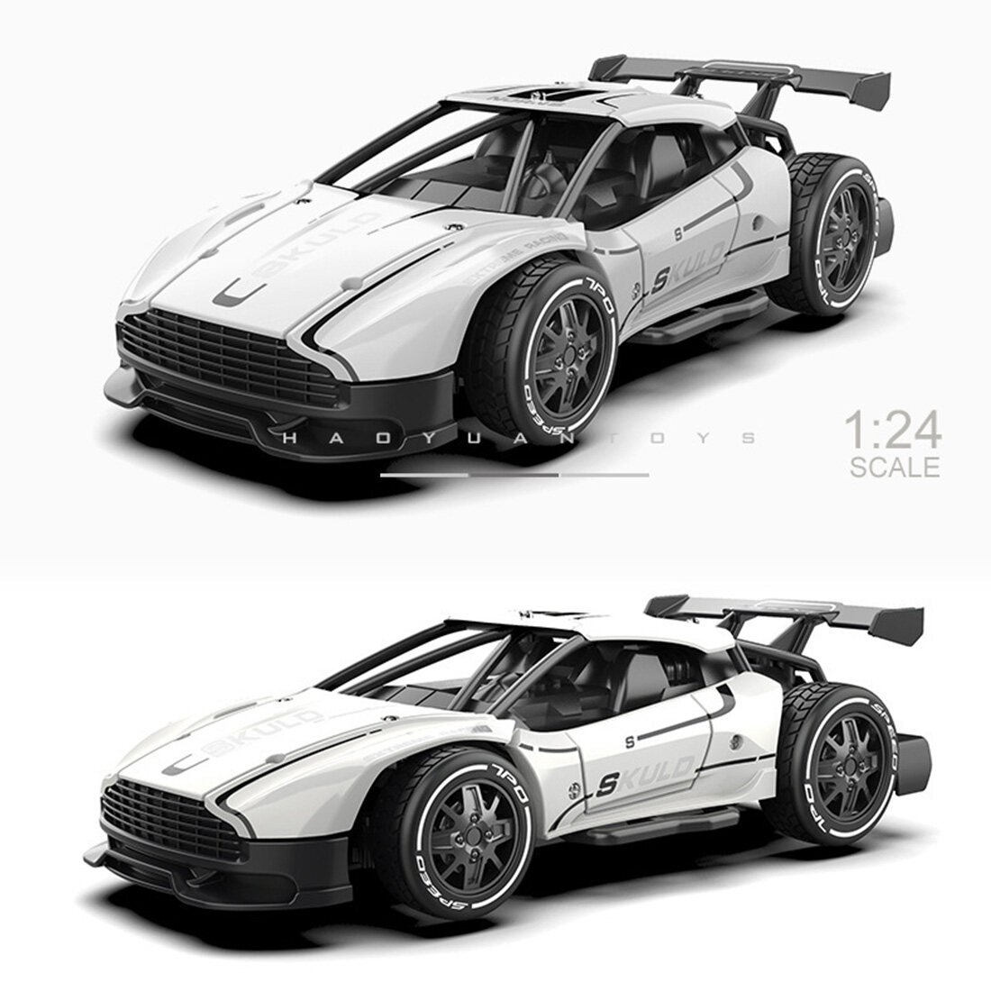 1/24 Scale Mini RC Drift Car for Adults, 2.4G 4WD RC Racing Car with Alloy Body & Glossy Metal Shell, 15+ KM/H Remote Control Vehicle for Teens and Adults - RTR