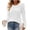 White, variant on Ashyfjp Sweaters for Women Casual Solid Color Long Sleeve Crew Neck Puff Shoulder Ribbed Knit Top, Size (S-XXL)