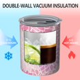 thumbnail image 2 of 12oz Coffee Tumblers Pink Floral and Petal Pattern Stainless Steel Vacuum Insulated Travel Tumbler Coffee Cups Mug with Lid and Straw with Cleaning Brush for Cold & Hot Drinks, 2 of 5