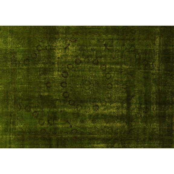 Ahgly Company Machine Washable Indoor Rectangle Persian Yellow Bohemian Area Rugs, 5' x 7'