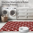 thumbnail image 5 of ODIKA 2'x3' Machine Washable Non-Slip Area Rug, Frosted Reindeer with Plaid Lattice and Festive Berry Details High Traffic Rug with Pad, Red, 651629, 5 of 8