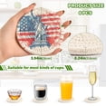 thumbnail image 3 of Haosy Set of 6 Drink Woven Coaster with Holder Heat Resistant Non-Slip Bar Coasters 4 Inches Statue Of Liberty with Flag, 3 of 7