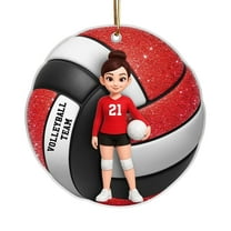 Volleyball Girl Themed 2D Acrylic Christmas Ornament for Tree Decorations, Christmas Decor, Xmas Decorations, Holiday Gift