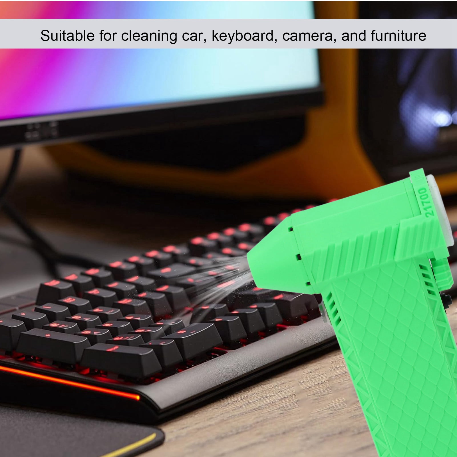 NFTIGB Jet Fan Air Blower 110000RPM Cordless Compressed Air Duster 25m/s Brushless Dust Cleaner Built-in 8000mAh Battery for Computer Keyboard Car Cleaning, Green